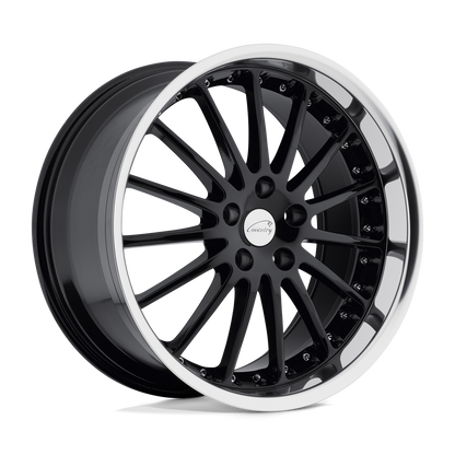 Coventry WHITLEY 17X8 25 5X120.65/5X4.75 GLOSS BLACK W/ MIRROR CUT LIP