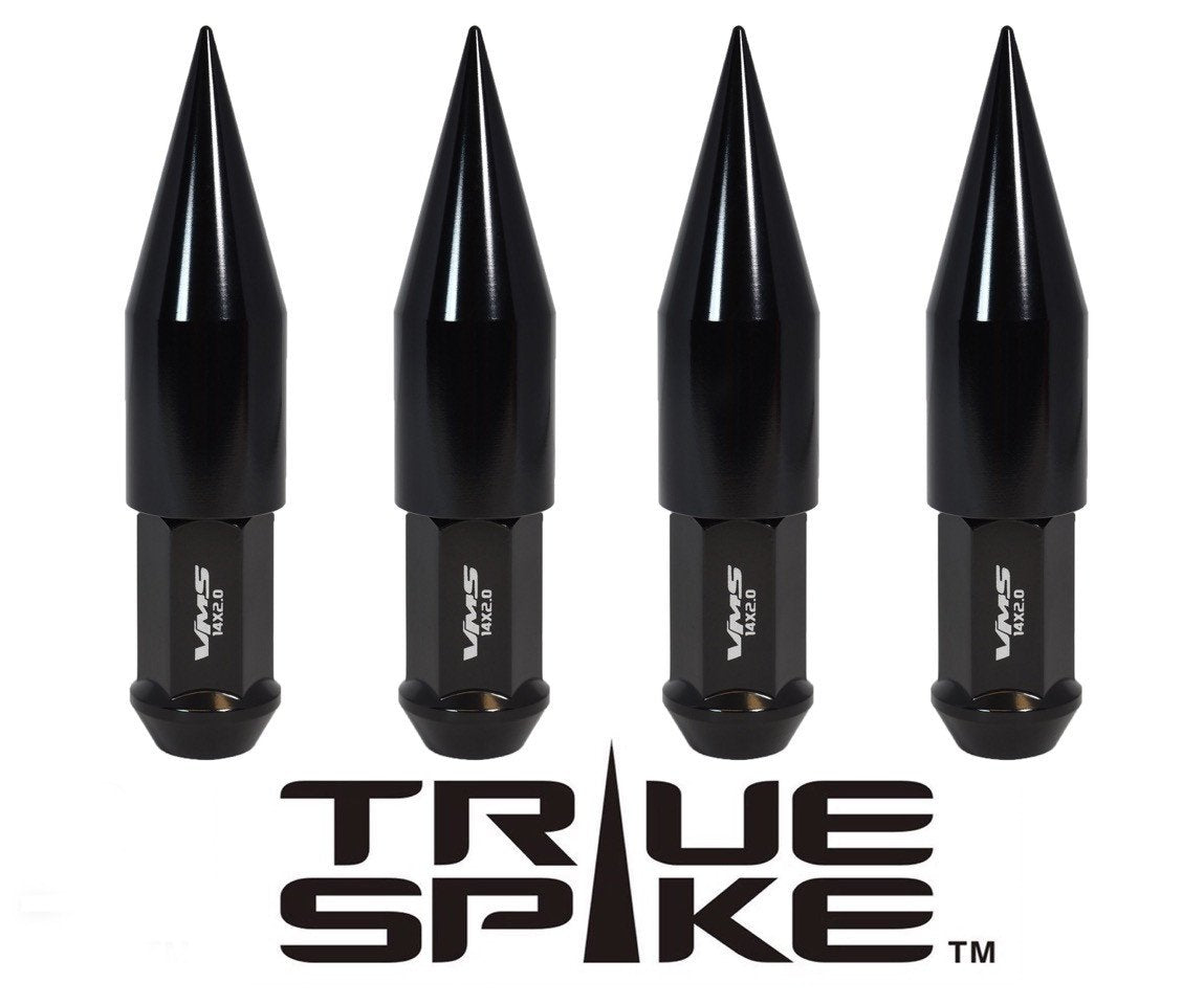 TRUE SPIKE Lug Nut Cap Aluminum -Spike 2 25mm Width 73mm Height Tip (4pc Set) LGC025