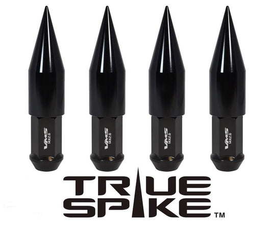 TRUE SPIKE Lug Nut Cap Aluminum -Spike 2 25mm Width 73mm Height Tip (4pc Set) LGC025