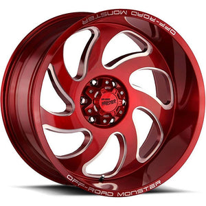 Off-Road Monster M07 24x12 -44 6x139.7 (6x5.5) Candy Red Milled