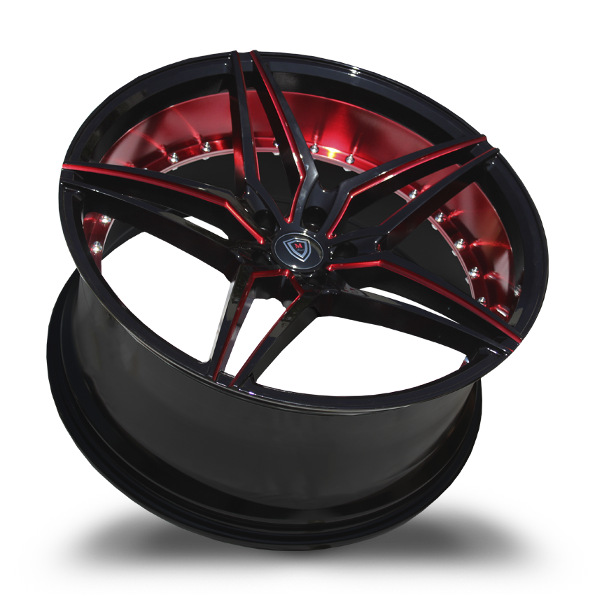 Marquee M3259 Front 20x9 ET 33 Back 20x10.5 ET 38 5x120 Gloss Black Red ...