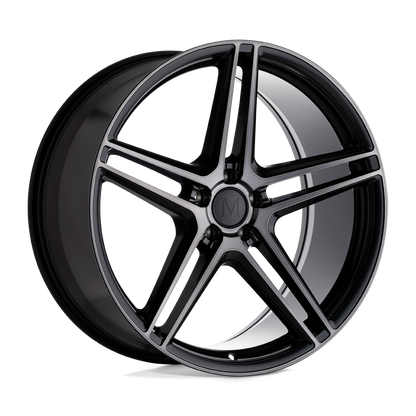 Mandrus BREMEN 18X8.5 42 5X112/5X112 SEMI GLOSS BLACK W/ MIRROR CUT FACE