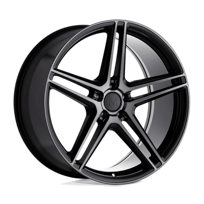 Mandrus BREMEN 20X10 25 5X112/5X112 SEMI GLOSS BLACK W/ MIRROR CUT FACE