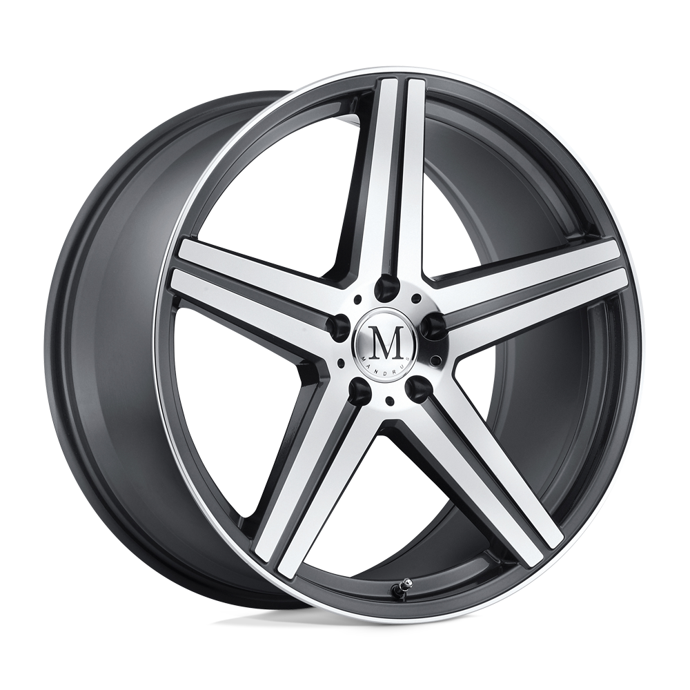 Mandrus ESTRELLA 17X8 32 5X112/5X112 GUNMETAL W/ MIRROR CUT FACE & LIP