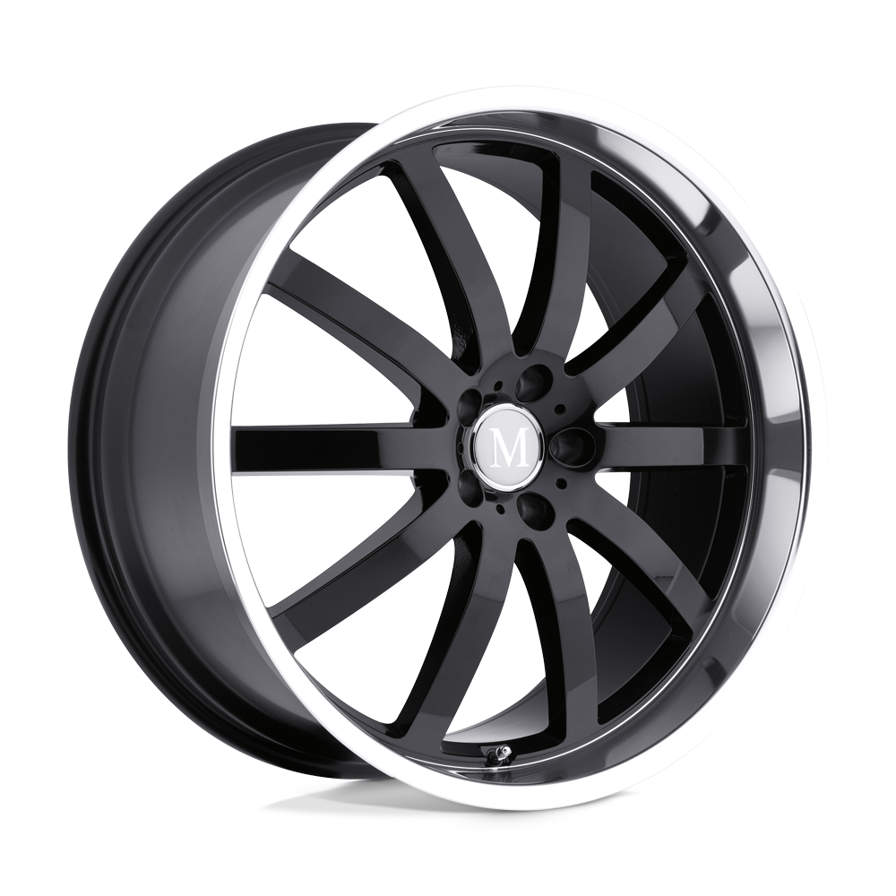 Mandrus WILHELM 17X8 32 5X112/5X112 GLOSS BLACK W/ MIRROR CUT LIP