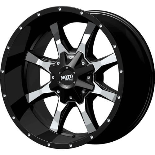 Moto Metal MO970 18X10 -24 8X180/8X7.1 Gloss Black Machined Face