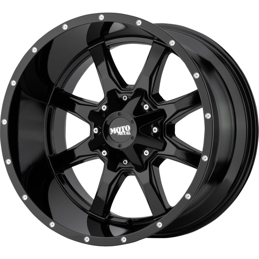 Moto Metal MO970 17X8 50 5X130/5X130 Gloss Black With Milled Lip