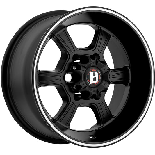 BALLISTIC MORAX 16X8 6X139.7 +00 FLAT BLACK W/ MACHINED STRIPE
