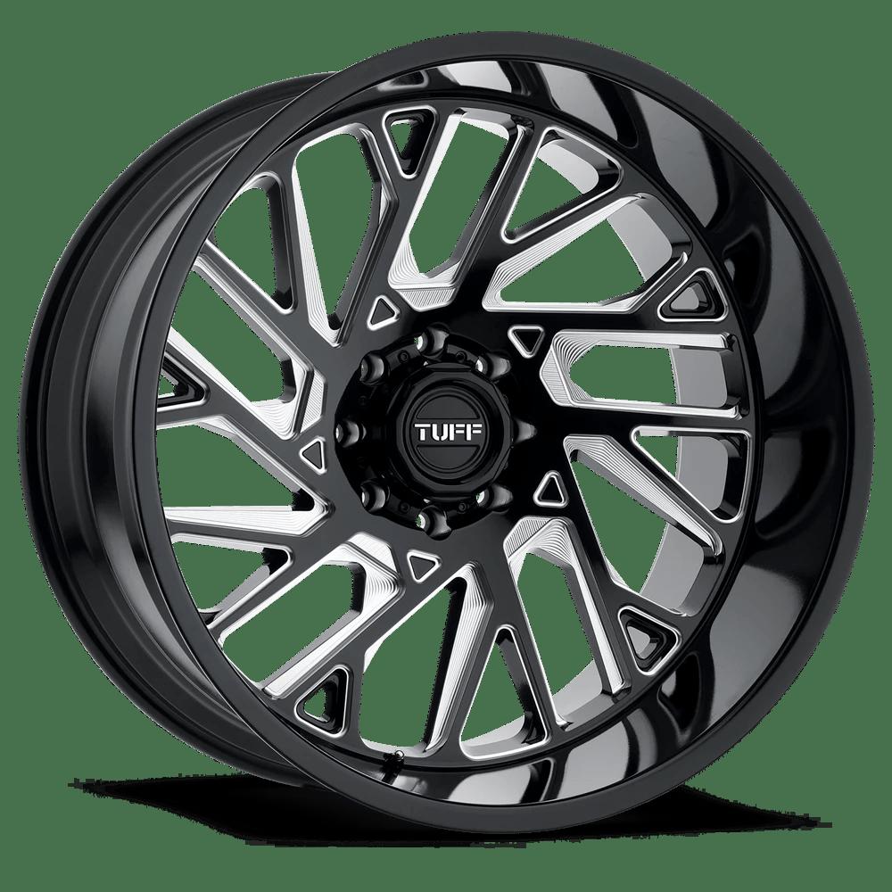 Tuff T4B 26X14 -72 6X139.7/6X5.5 GLOSS BLACK W/ MILLED SPOKES