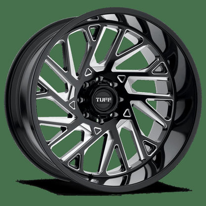 Tuff T4B 26X14 -72 6X139.7/6X5.5 GLOSS BLACK W/ MILLED SPOKES