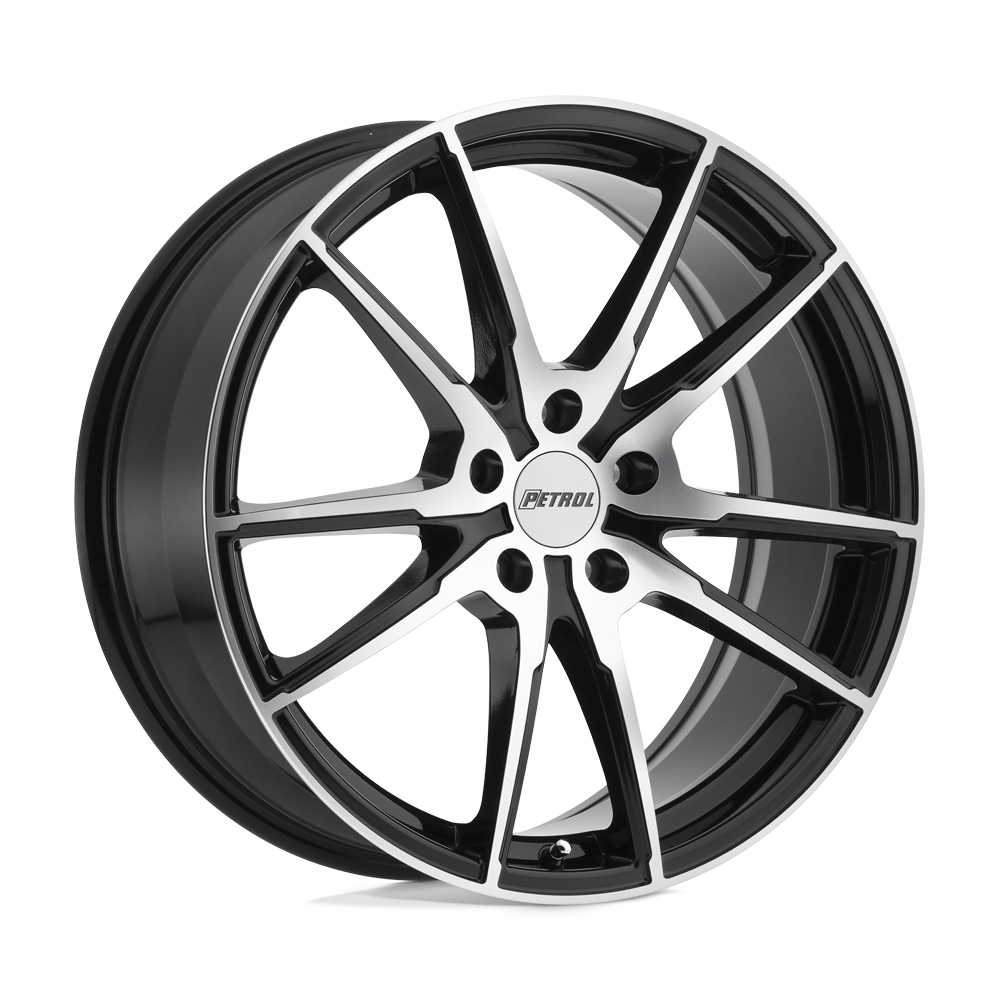 Petrol P0A 17X8 35 5X100/5X100 GLOSS BLACK W/ MACHINED CUT FACE