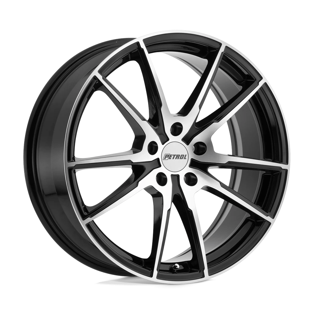 Petrol P0A 19X8 35 5X100/5X100 GLOSS BLACK W/ MACHINED CUT FACE