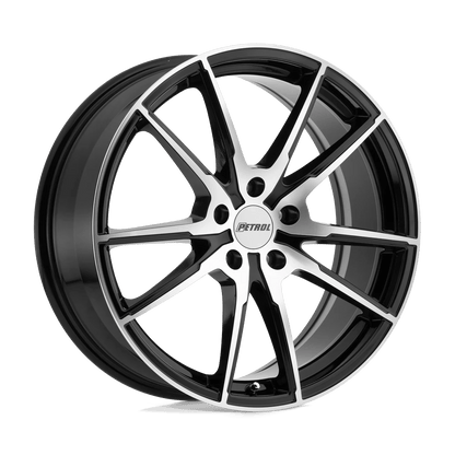 Petrol P0A 19X8 35 5X100/5X100 GLOSS BLACK W/ MACHINED CUT FACE
