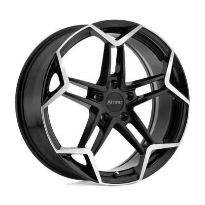 Petrol P1A 19X8 35 5X100/5X100 GLOSS BLACK W/ MACHINED CUT FACE