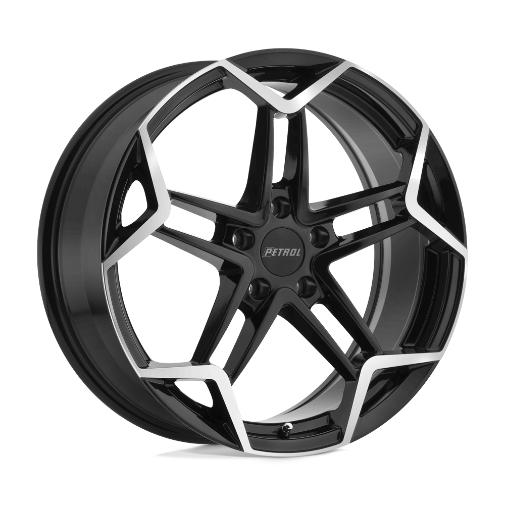 Petrol P1A 18X8 40 5X112/5X112 GLOSS BLACK W/ MACHINED CUT FACE