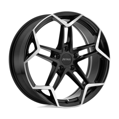 Petrol P1A 17X8 40 5X112/5X112 GLOSS BLACK W/ MACHINED CUT FACE