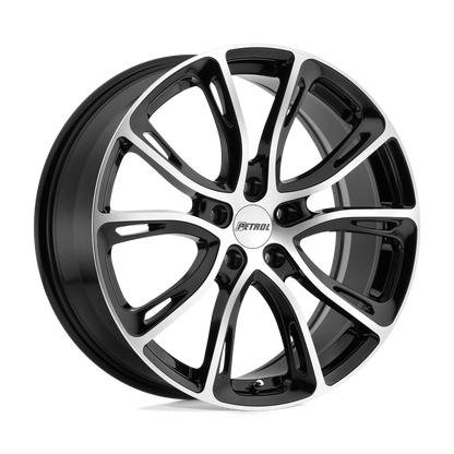 Petrol P5A 17X7.5 40 5X108/5X4.25 GLOSS BLACK W/ MACHINED CUT FACE
