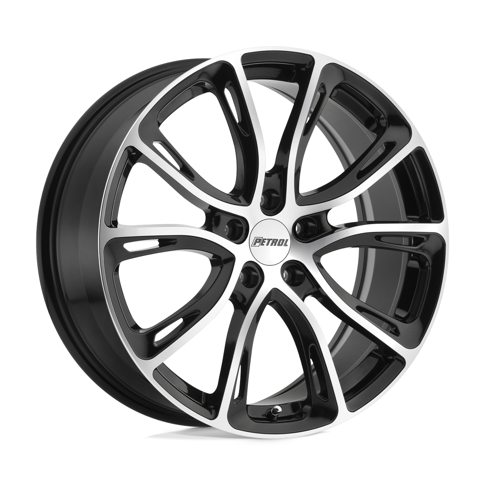 Petrol P5A 17X7.5 40 5X110/5X110 GLOSS BLACK W/ MACHINED CUT FACE