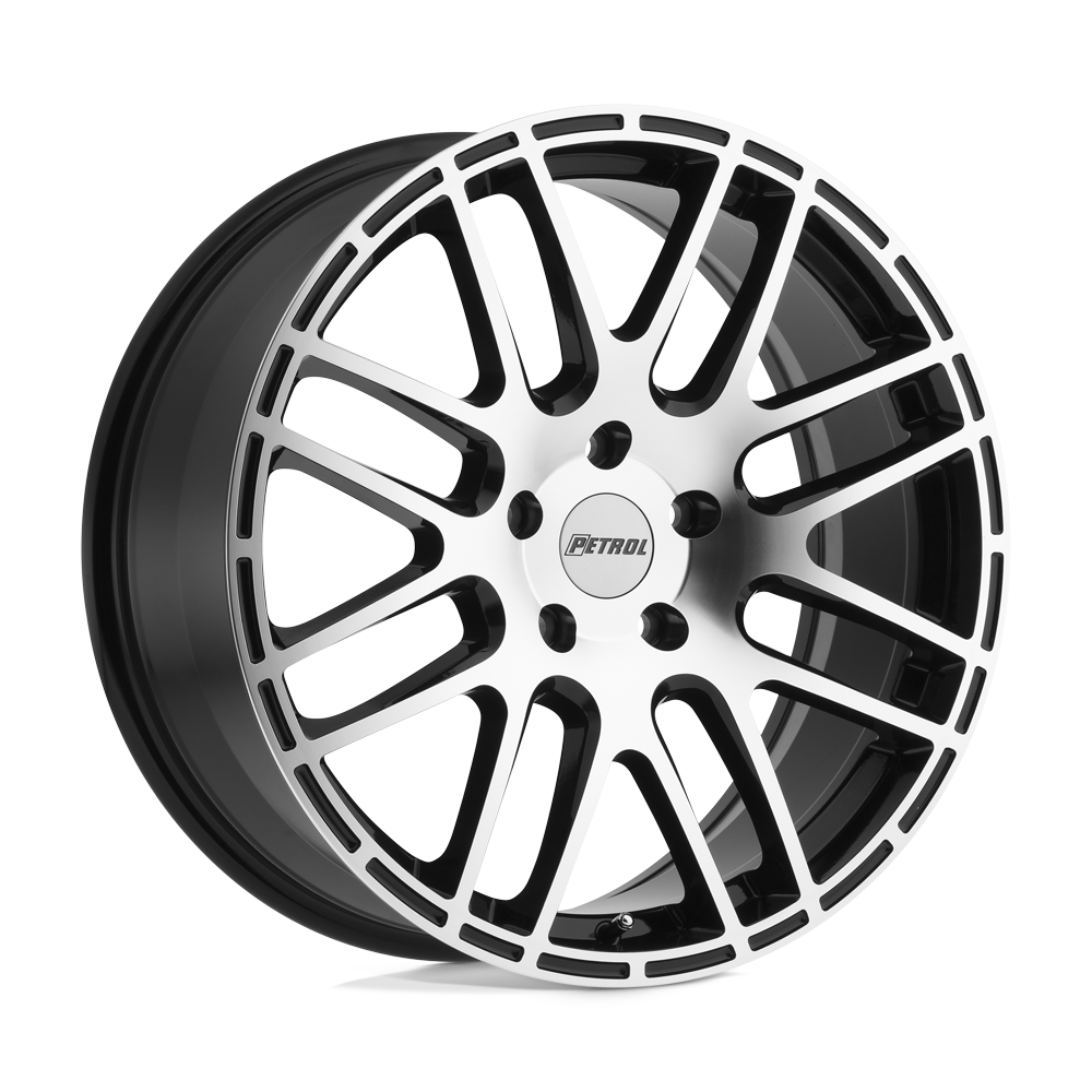 Petrol P6A 17X7.5 32 5X112/5X112 GLOSS BLACK W/ MACHINED CUT FACE
