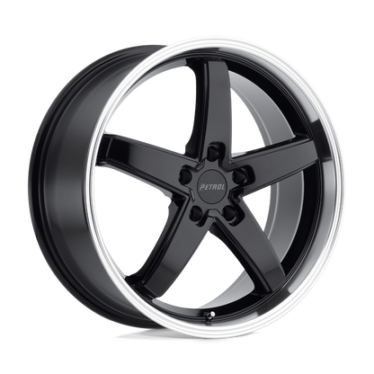 Petrol P1B 18X8 32 5X112/5X112 GLOSS BLACK W/ MACHINED CUT LIP