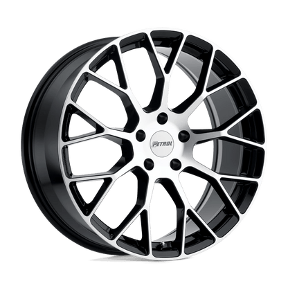 Petrol P2B 20X8.5 35 5X120/5X4.72 GLOSS BLACK W/ MACHINED FACE