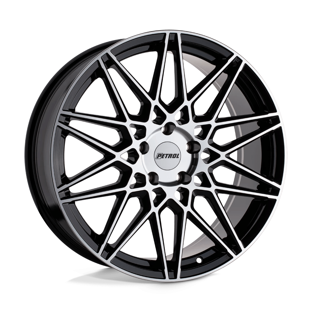 Petrol P3C 20X8.5 40 5X115/5X115 GLOSS BLACK W/ MACHINED FACE