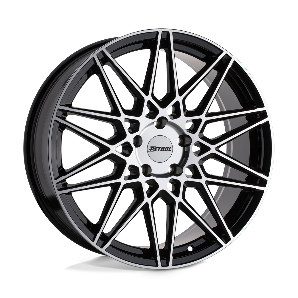 Petrol P3C 17X8 40 5X114.3/5X4.5 GLOSS BLACK W/ MACHINED FACE
