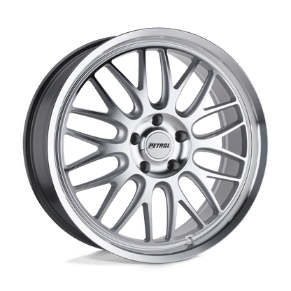 Petrol P4C 19X8 40 5X115/5X115 SILVER W/ MACHINED FACE & LIP