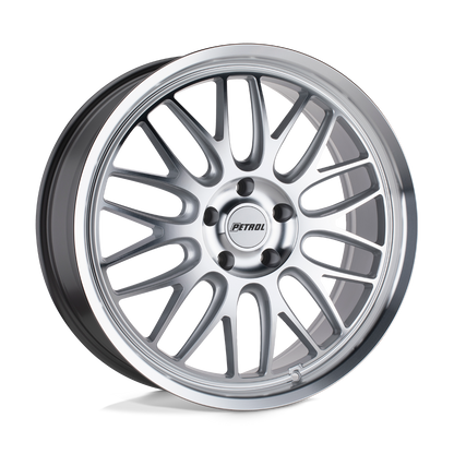 Petrol P4C 18X8 40 5X105/5X105 SILVER W/ MACHINED FACE & LIP