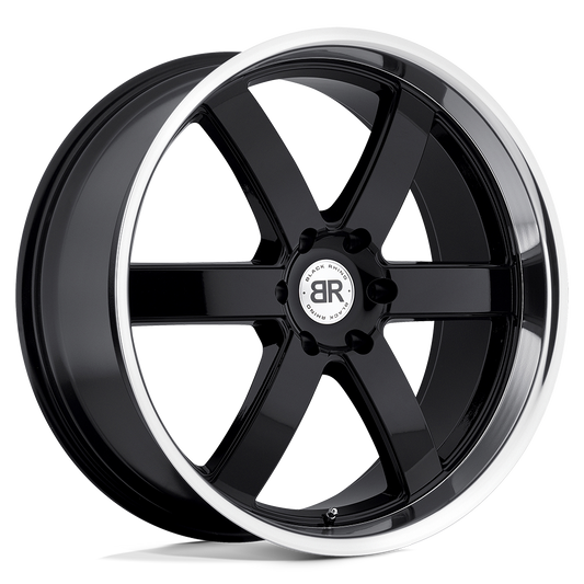 BLACK RHINO PONDORA 20X8.5 45 6X139.7 GLOSS BLACK W/ MACHINE RING