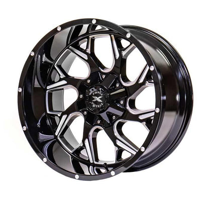 Xtreme Force Raptor 20x10 -25 5X127 (5X5)/5X139.7 (5X5.5) Black and Milled