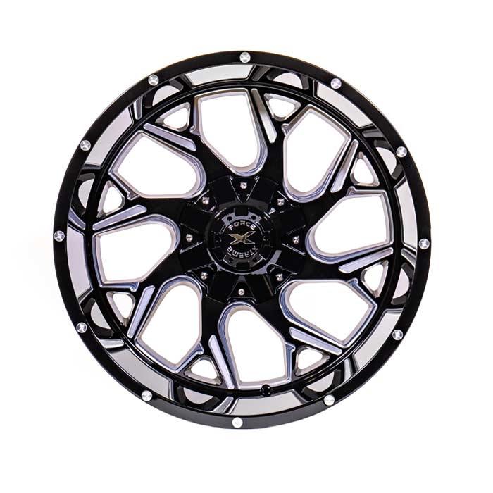Xtreme Force Raptor 22x12 -51  8x170 Black and Milled