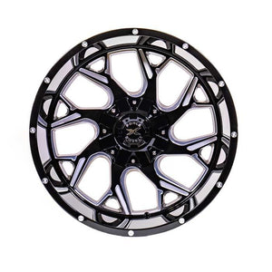 Xtreme Force Raptor 20x10 -25 5X139.7 (5X5.5)/5x150 Black and Milled