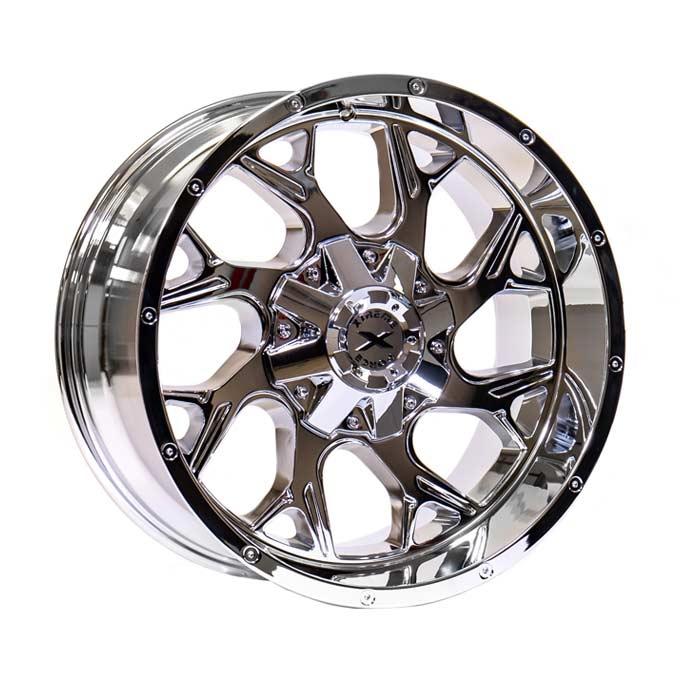 Xtreme Force Raptor 22x12 -51 6x139.7 Chrome and 305/40R22 Lexani LX-Thirty Tire (FOR LIFTED 3.5-4.5 INCH)