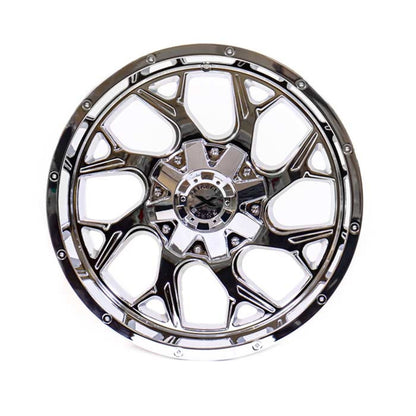 Xtreme Force Raptor 20x10 -25 5x139.7 (5x5.5) /5x150 Chrome (Wheel and Tire Package)