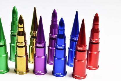 BULLET BILLET ALUMINUM AIR TIRE RIM WHEEL VALVE STEM CAP COVER KIT AVAILABLE IN MANY COLORS // PART # WVC005 WVC006