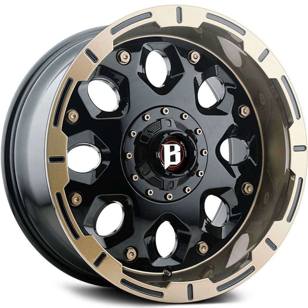 BALLISTIC 968-SHIELD 20X10 6X135/139.7 -19 FLAT BLACK FACE W/ FLAT BRONZE LIP