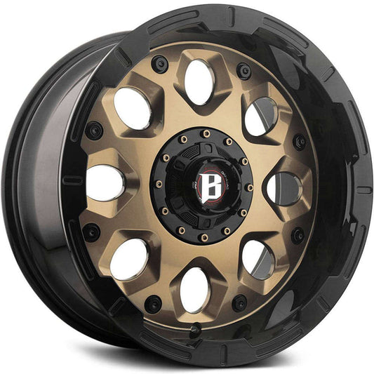 BALLISTIC 968-SHIELD 20X10 6X135/139.7 -19 FLAT BRONZE FACE W/ FLAT BLACK LIP