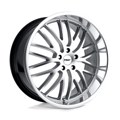 TSW SNETTERTON 20X10 25 5X120/5X4.72 HYPER SILVER W/ MIRROR CUT LIP