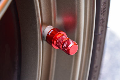 TPMS (TIRE PRESSURE MONITORING SYSTEM) KNURLED BILLET ALUMINUM AIR TIRE RIM WHEEL VALVE STEM CAP COVER KIT AVAILABLE IN MANY COLORS // PART # WVC002