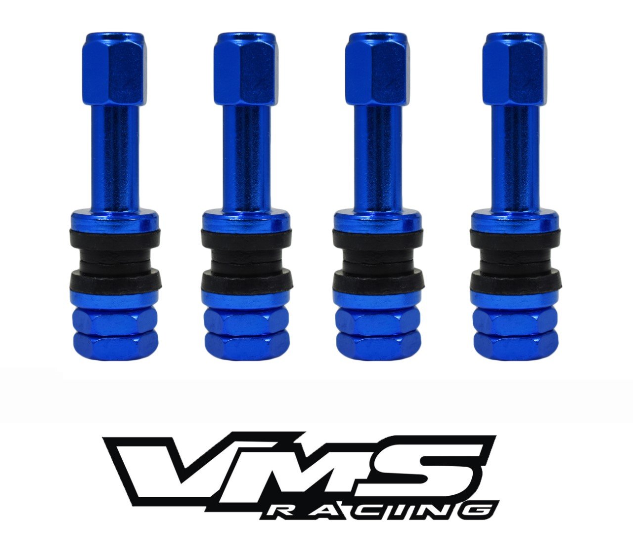 BOLT-ON ANODIZED ALUMINUM AIR TIRE RIM WHEEL 4 PIECE VALVE STEM KIT AVAILABLE IN MANY COLORS 32MM (1.25 INCHES) LONG FOR 11.5MM (.453) DIAMETER HOLE TR413 SIZE // PART # WVC001