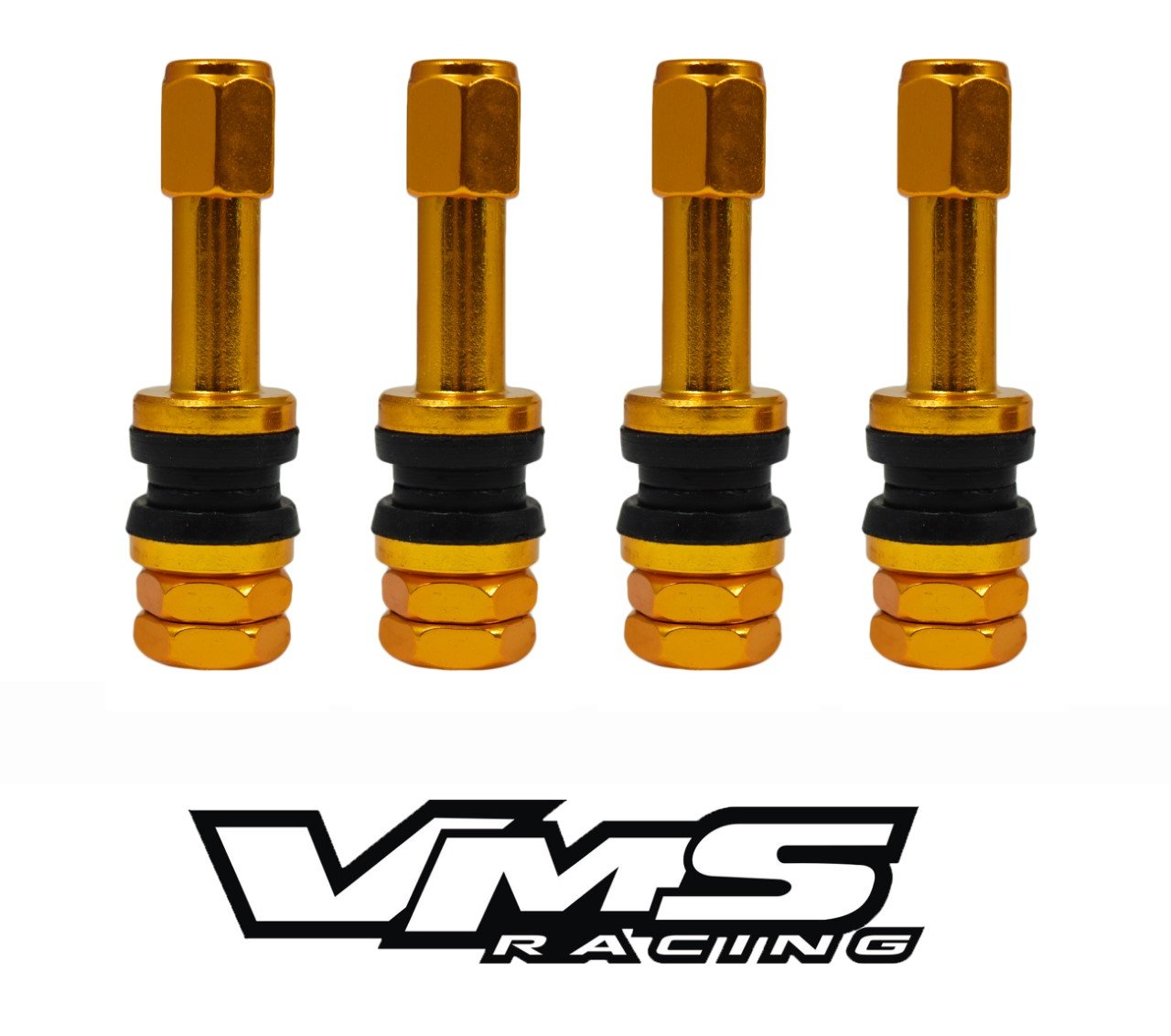 BOLT-ON ANODIZED ALUMINUM AIR TIRE RIM WHEEL 4 PIECE VALVE STEM KIT AVAILABLE IN MANY COLORS 32MM (1.25 INCHES) LONG FOR 11.5MM (.453) DIAMETER HOLE TR413 SIZE // PART # WVC001