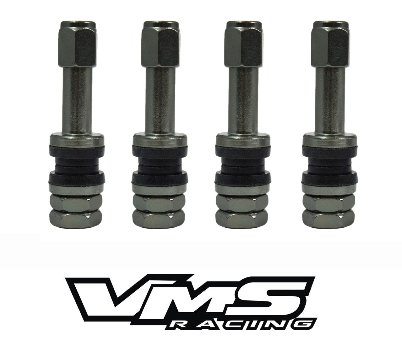 BOLT-ON ANODIZED ALUMINUM AIR TIRE RIM WHEEL 4 PIECE VALVE STEM KIT AVAILABLE IN MANY COLORS 32MM (1.25 INCHES) LONG FOR 11.5MM (.453) DIAMETER HOLE TR413 SIZE // PART # WVC001