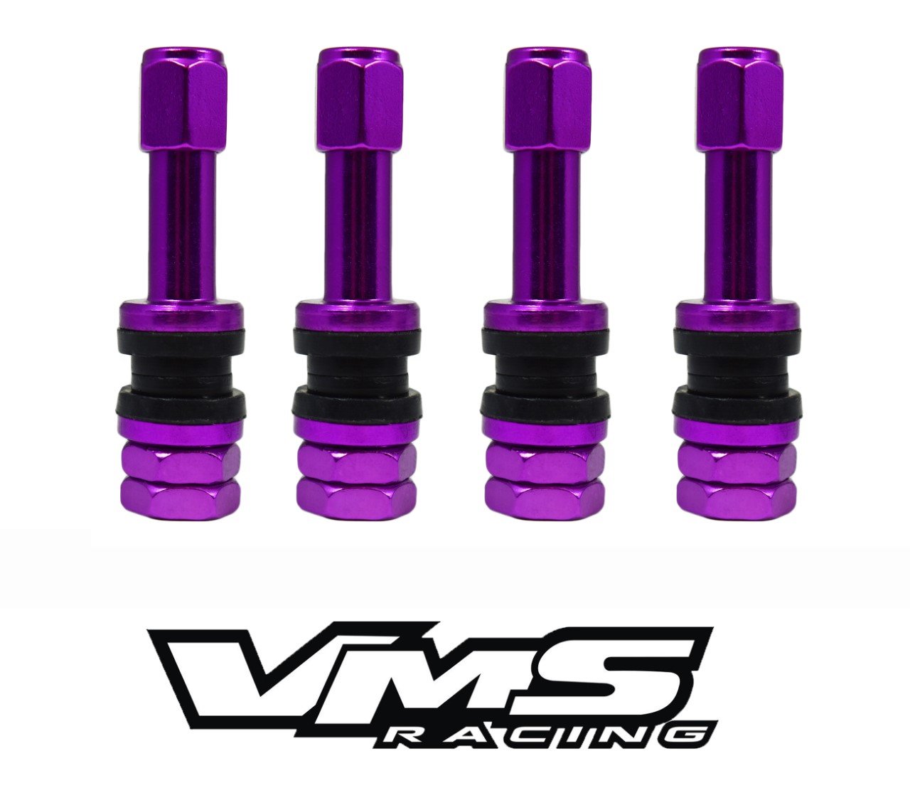 BOLT-ON ANODIZED ALUMINUM AIR TIRE RIM WHEEL 4 PIECE VALVE STEM KIT AVAILABLE IN MANY COLORS 32MM (1.25 INCHES) LONG FOR 11.5MM (.453) DIAMETER HOLE TR413 SIZE // PART # WVC001