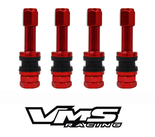 BOLT-ON ANODIZED ALUMINUM AIR TIRE RIM WHEEL 4 PIECE VALVE STEM KIT AVAILABLE IN MANY COLORS 32MM (1.25 INCHES) LONG FOR 11.5MM (.453) DIAMETER HOLE TR413 SIZE // PART # WVC001