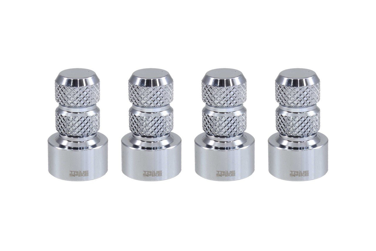 TPMS (TIRE PRESSURE MONITORING SYSTEM) KNURLED BILLET ALUMINUM AIR TIRE RIM WHEEL VALVE STEM CAP COVER KIT AVAILABLE IN MANY COLORS // PART # WVC002