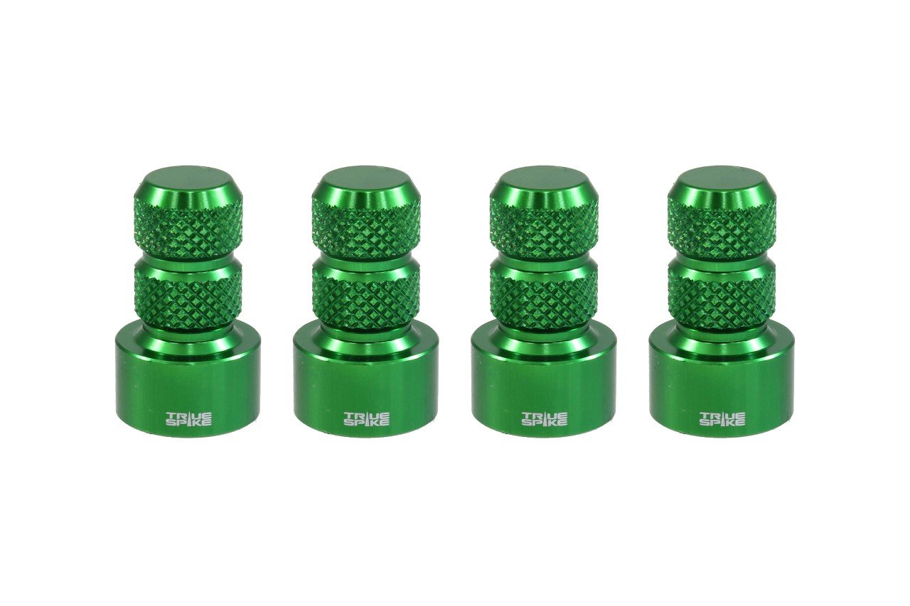 TPMS (TIRE PRESSURE MONITORING SYSTEM) KNURLED BILLET ALUMINUM AIR TIRE RIM WHEEL VALVE STEM CAP COVER KIT AVAILABLE IN MANY COLORS // PART # WVC002