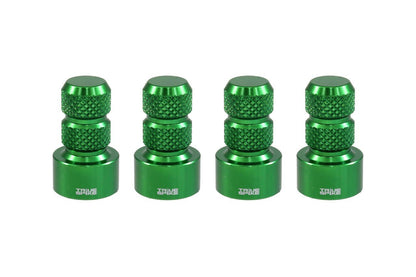 TPMS (TIRE PRESSURE MONITORING SYSTEM) KNURLED BILLET ALUMINUM AIR TIRE RIM WHEEL VALVE STEM CAP COVER KIT AVAILABLE IN MANY COLORS // PART # WVC002