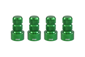 TPMS (TIRE PRESSURE MONITORING SYSTEM) KNURLED BILLET ALUMINUM AIR TIRE RIM WHEEL VALVE STEM CAP COVER KIT AVAILABLE IN MANY COLORS // PART # WVC002