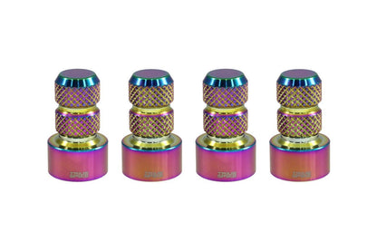 TPMS (TIRE PRESSURE MONITORING SYSTEM) KNURLED BILLET ALUMINUM AIR TIRE RIM WHEEL VALVE STEM CAP COVER KIT AVAILABLE IN MANY COLORS // PART # WVC002